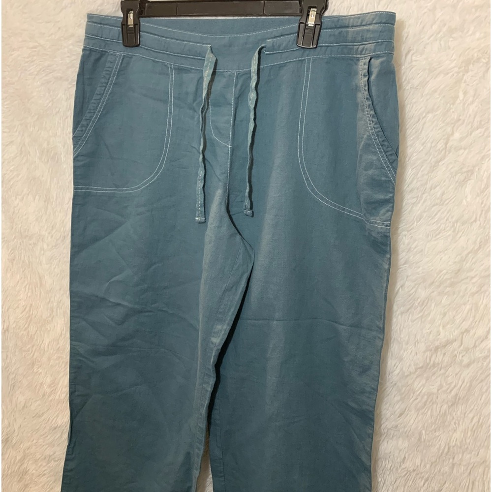 Women's XL Summer Drawstring Waist Wide Leg Loose Cotton Linen Palazzo Pants 36w